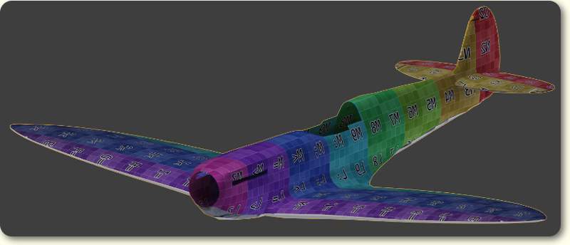 Spitfire Mk9 UV Stretch on outer skin.