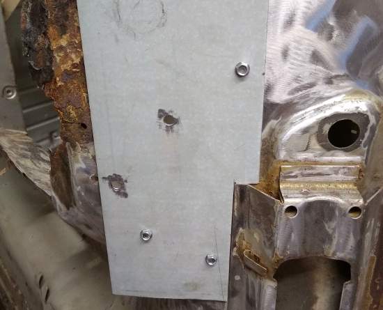 Austin Mini City - front subframe mounting holes template.