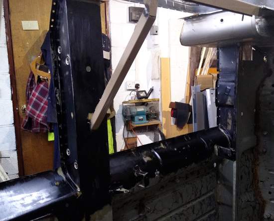 Austin Mini City - Rust treatment of the surrounding clean steel.